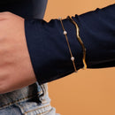 BRACELETE FEMININO ONDULADO FINO (016135)