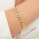 BRACELETE DOURADO ESTILO CORRENTE GRUMET (016829)