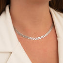 CHOKER ESCAMAS/FOLHAS AÇO INOXIDÁVEL (020714)