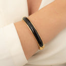 BRACELETE DOURADO PEDRA PRETA (020781)