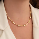 CHOKER COLAR GOTAS CRAVEJADAS E LISAS (020497)