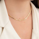 CHOKER DOURADA ELOS QUADRADOS TRABALHADA (020910)