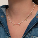 CHOKER PÉROLA COM CINCO ZIRCÔNIAS (021213)