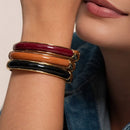 BRACELETE DOURADO PEDRA MARSALA (021211)