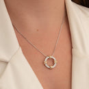COLAR FEMININO PINGENTE REDONDO DOIS BANHOS NA VENEZIANA (021353)