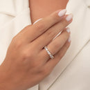 ANEL FEMININO ZIRCÔNIA \"X\" LISO INSPIRAÇÃO (021767)