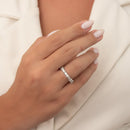 ANEL FEMININO ZIRCÔNIA \"X\" LISO INSPIRAÇÃO (021767)