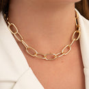 CHOKER COM ELOS OVAIS LISOS E BOLEADOS (021764)