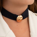 CHOKER TECIDO DETALHE OVAL (021786)