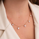 CHOKER ZIRCÔNIAS PENDURADAS - CRISTAL (021743)