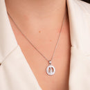COLAR OVAL NOSSA SENHORA COM BORDAS EM NAVETE CRAVEJA (021860)