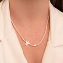 CHOKER DE CRISTAL ROSA BB, DIVINO E MINI PÉROLA DE ÁGUA DOCE (022036)