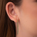 BRINCOS RIVIERA BAGUETE VERDE CLARO 2MM (022091)