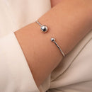BRACELETE ABERTO COM DUAS ESFERAS LISAS NAS PONTAS (022062)