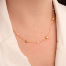 CHOKER CORAÇÃO LISO E PÉROLA (021989)