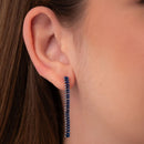BRINCOS RIVIERA BAGUETE AZUL 2MM (022097)