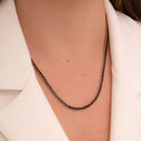 CHOKER RIVIERA BAGUETE PRETO 2MM (022108)