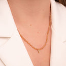 CHOKER CRISTAL CARAMELO PINGENTE NOSSA CRISTO (022205)